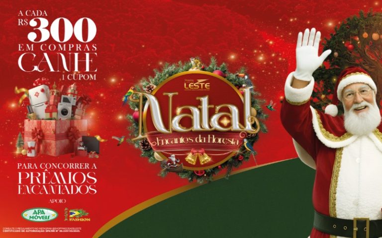 Shopping Cidade Leste lança Natal “Encantos da Floresta”, inspirado na vida ribeirinha e apresenta a campanha “Prêmios Encantados” e chegada do “Papai Noel”