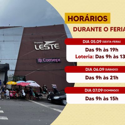 Shopping Cidade Leste divulga horário de funcionamento no feriado de setembro