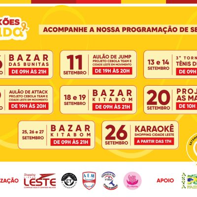 “Conexões de Vida”: Setembro de atividades no Shopping Cidade Leste